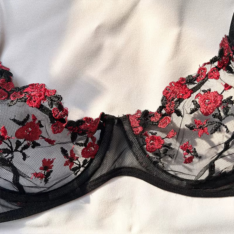 FleurAmour™ - Divine Embroidered Lingerie Set