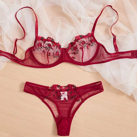 FleurAmour™ - Divine Embroidered Lingerie Set