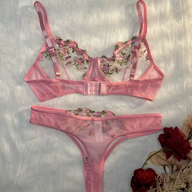 FleurAmour™ - Divine Embroidered Lingerie Set