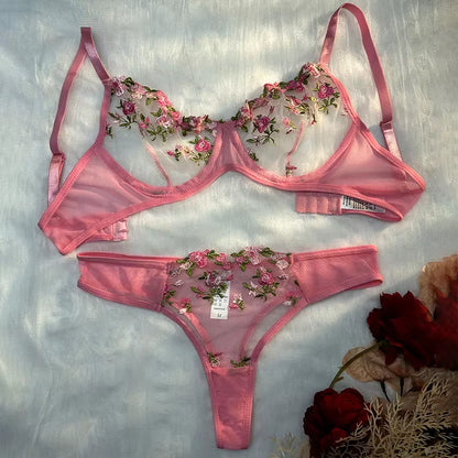 FleurAmour™ - Divine Embroidered Lingerie Set