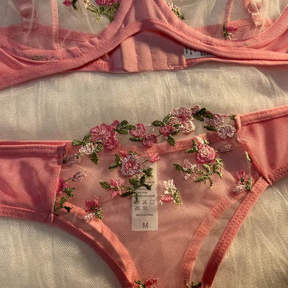 FleurAmour™ - Divine Embroidered Lingerie Set